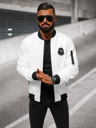 Kurtka męska bomberka biała OZONEE JS/84M3036/281