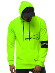 Bluza z kapturem męska zielona-neon OZONEE MACH/3105Z