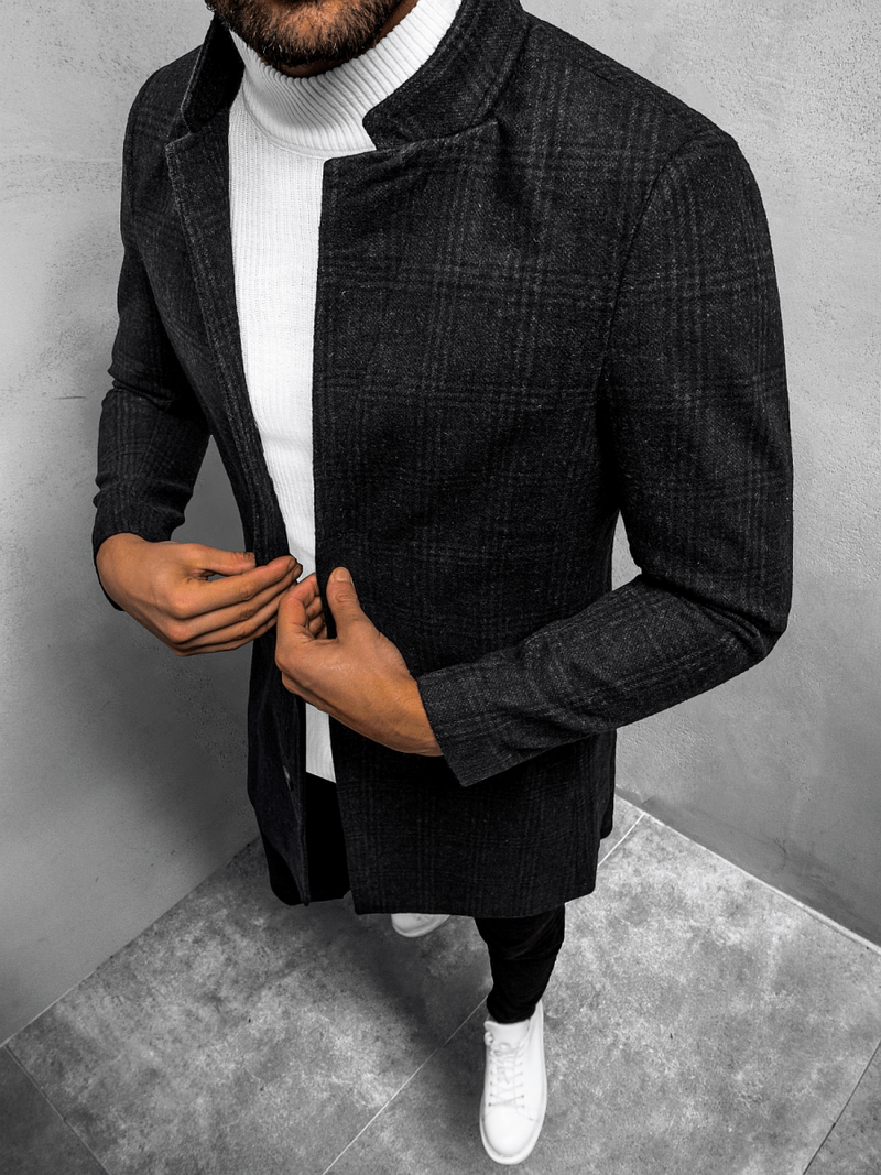 Пальто чоловіче чорний і темно-синій OZONEE O/5628