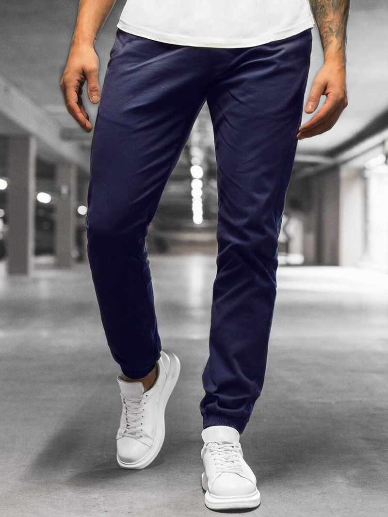 Spodnie męskie chino joggery granatowe/2 OZONEE JB/JP1145/16