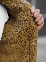 Kurtka męska jeansowa sherpa czarna OZONEE NB/MJ520NZ