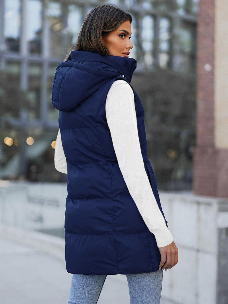 Стьобаний жіночий жилет tемно-cиня OZONEE JS/M721/215Z