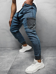 Spodnie męskie joggery jeansowe jasno-niebieskie OZONEE OT/1081