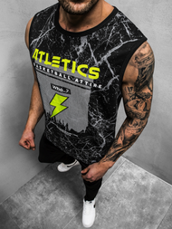 Koszulka męska bez rękawów czarna OZONEE JS/SS11028Z