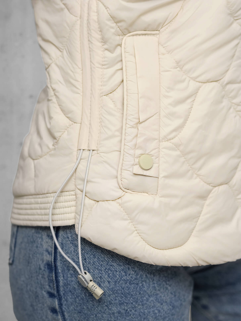 Kurtka damska pikowana ecru OZONEE JS/16M9239/62