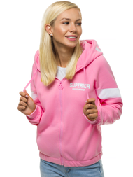 Bluza damska rozpinana z kapturem różowa OZONEE JS/KSW3013