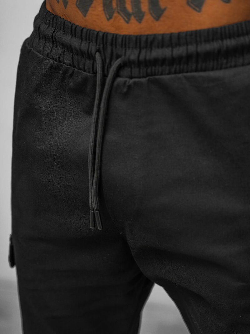 Spodnie męskie chino joggery czarne OZONEE O/G3014Z