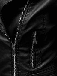 Kurtka skórzana damska ramoneska czarna OZONEE JS/11Z8028