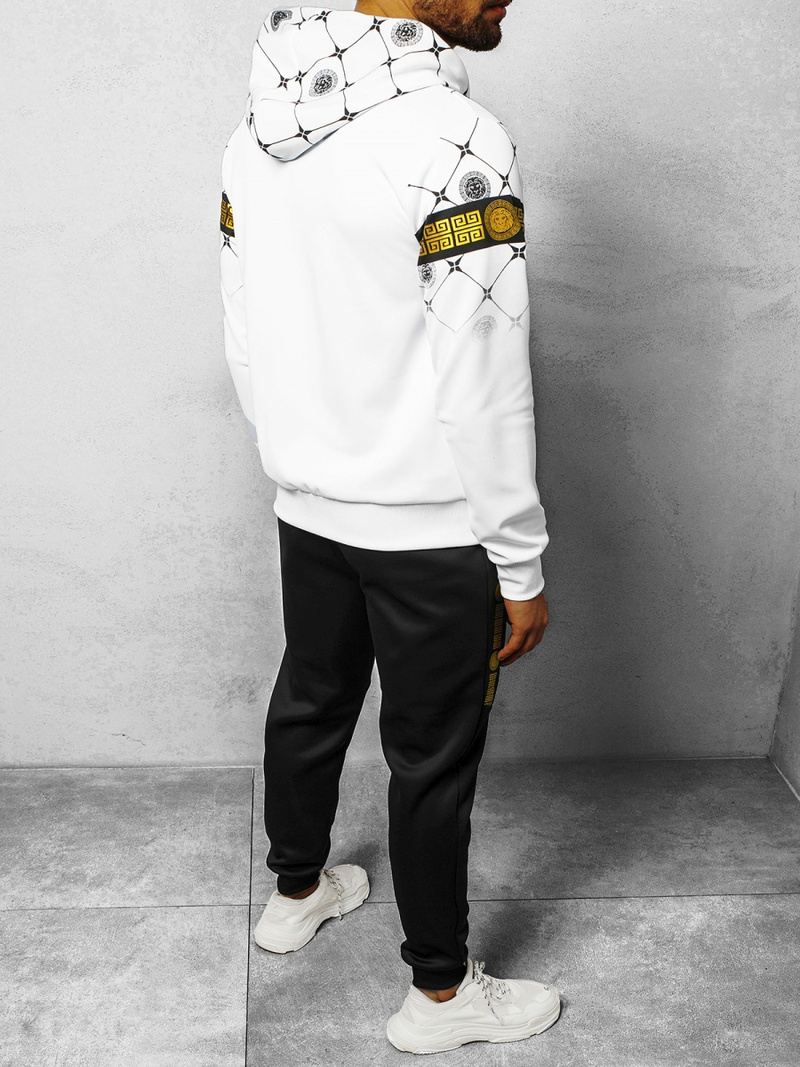 Komplet dresowy męski biało-czarny OZONEE O/HM685Z