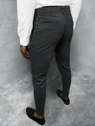 Spodnie męskie chino materiałowe grafitowe OZONEE DJ/5564