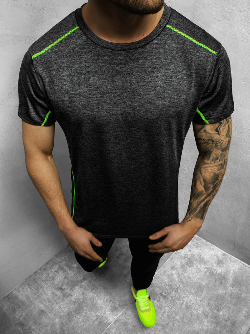 T-Shirt męski czarny OZONEE JS/HM075/1