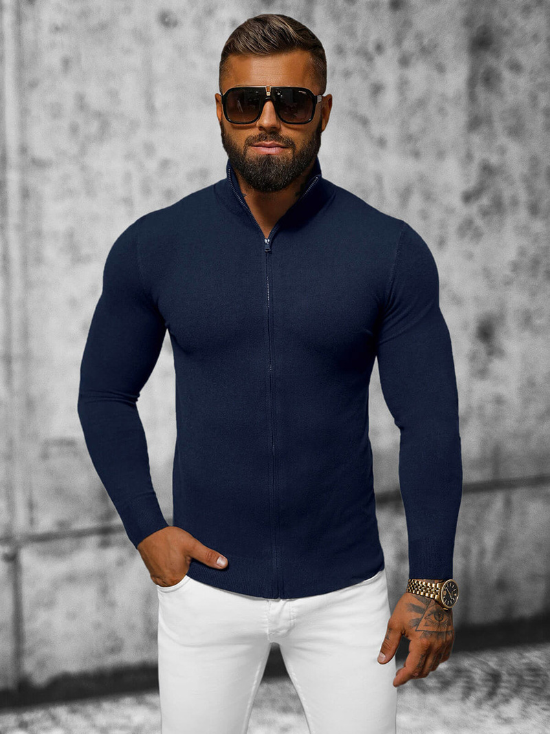 Sweter męski rozpinany granatowy OZONEE NB/MM6004/6Z