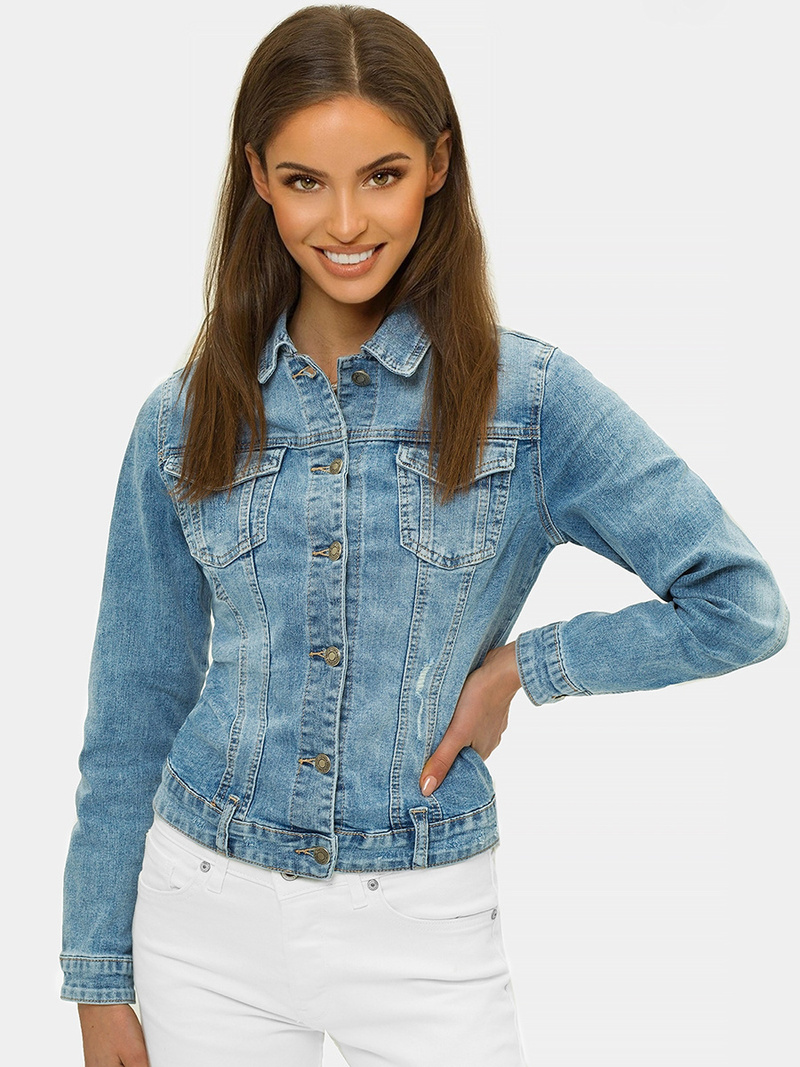 Жіноча джинсова куртка Синя OZONEE O/WL2149