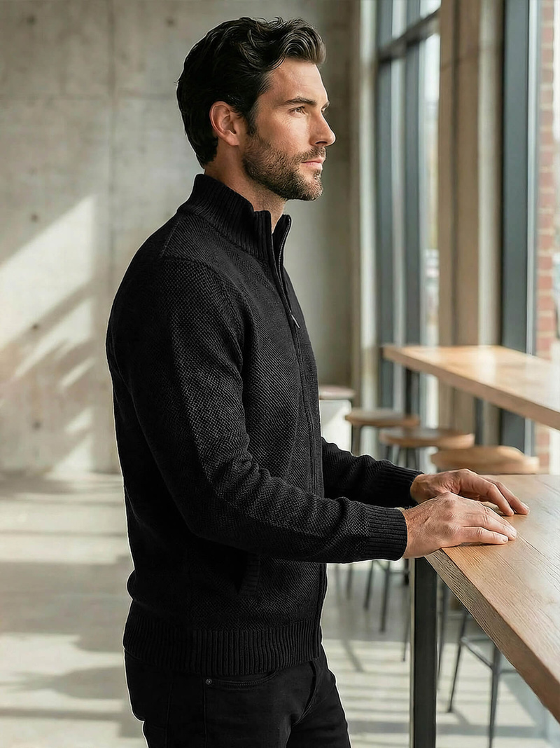 Светр чоловічій чорний OZONEE JS/59B3611/3