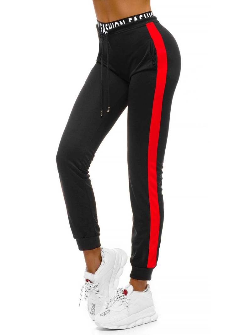 Спортивні штани жіночі Чорно-Червонi OZONEE O/82316