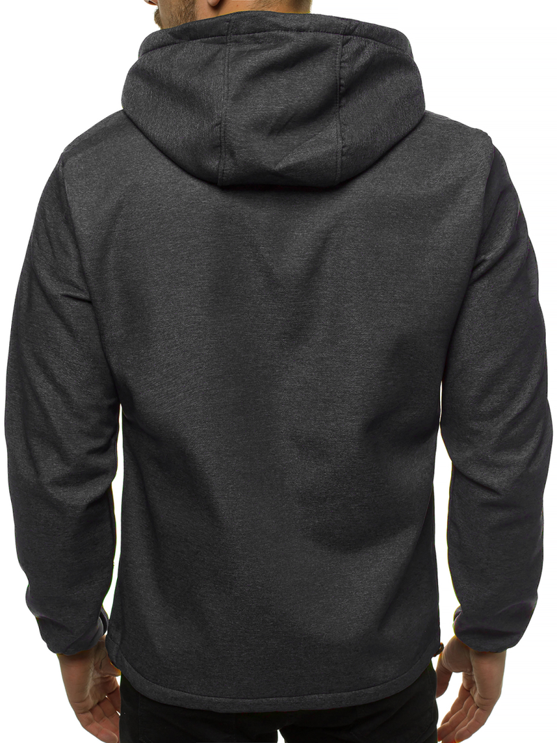 Kurtka softshell męska z kapturem grafitowa OZONEE JS/KS2213