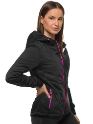 Kurtka damska z kapturem czarna OZONEE JS/KSW4011