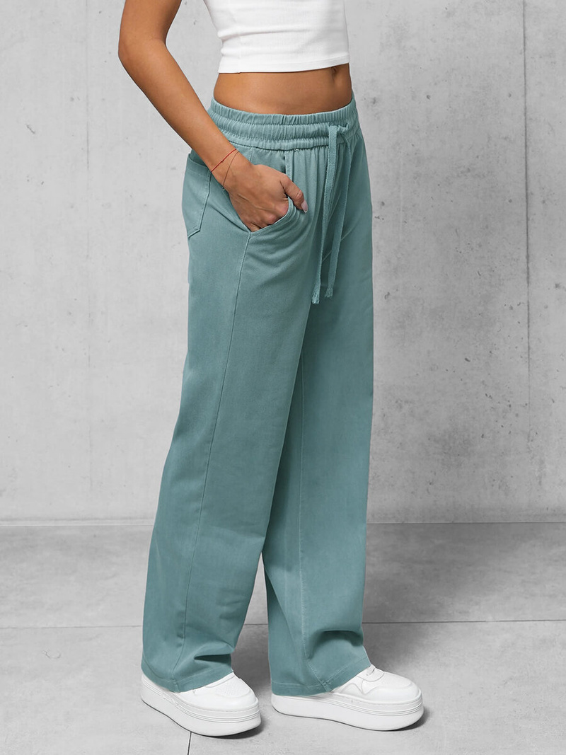 Spodnie jeansowe damskie wide leg niebieskie OZONEE O/330097