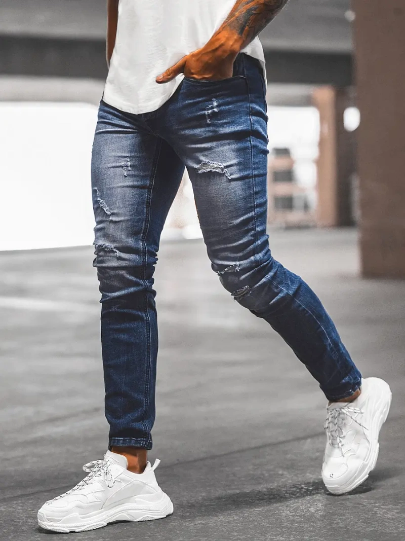 Spodnie jeansowe męskie niebieskie OZONEE NB/MP0054B