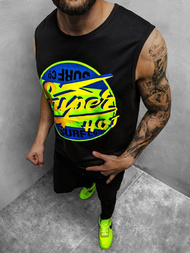 T-Shirt męski bez rękawów czarny OZONEE JS/KS2076Z