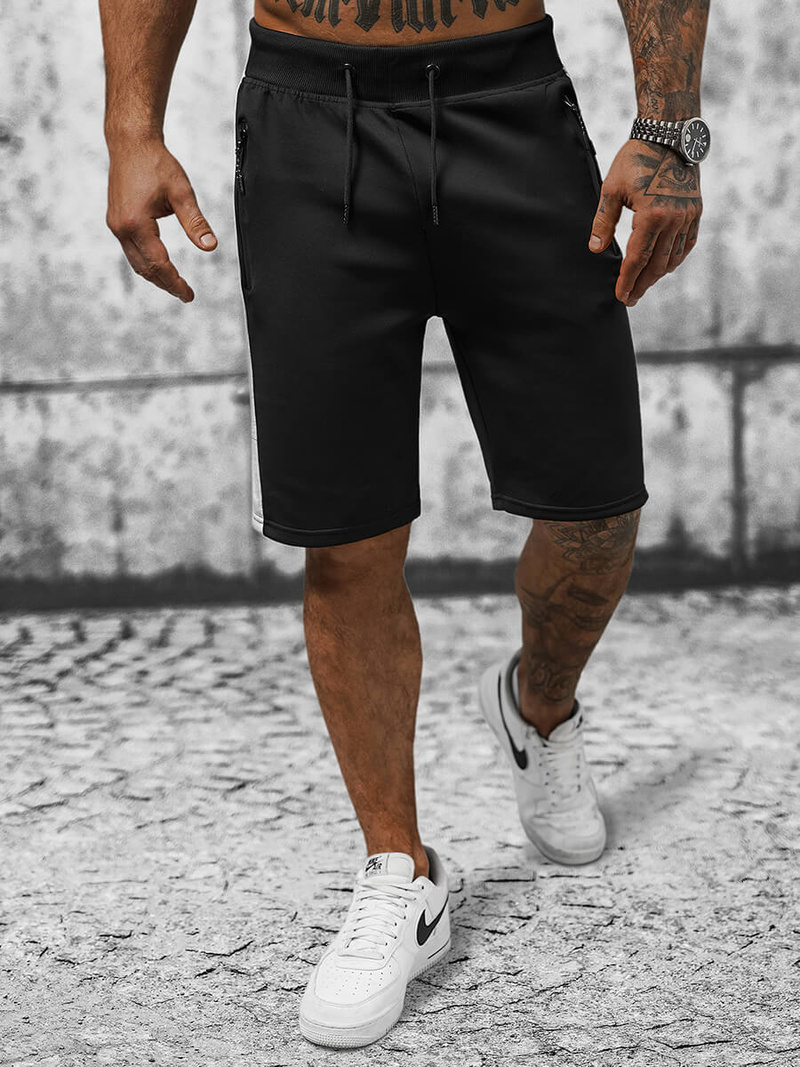 Spodenki dresowe męskie czarne OZONEE JS/8K281