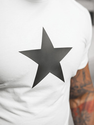 T-shirt męski slim fit biały OZONEE NB/MT3067