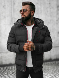 Kurtka zimowa męska pikowana czarna OZONEE JB/JP1185Z