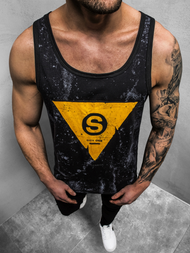 T-Shirt męski bez rękawów czarny OZONEE JS/SS11057Z