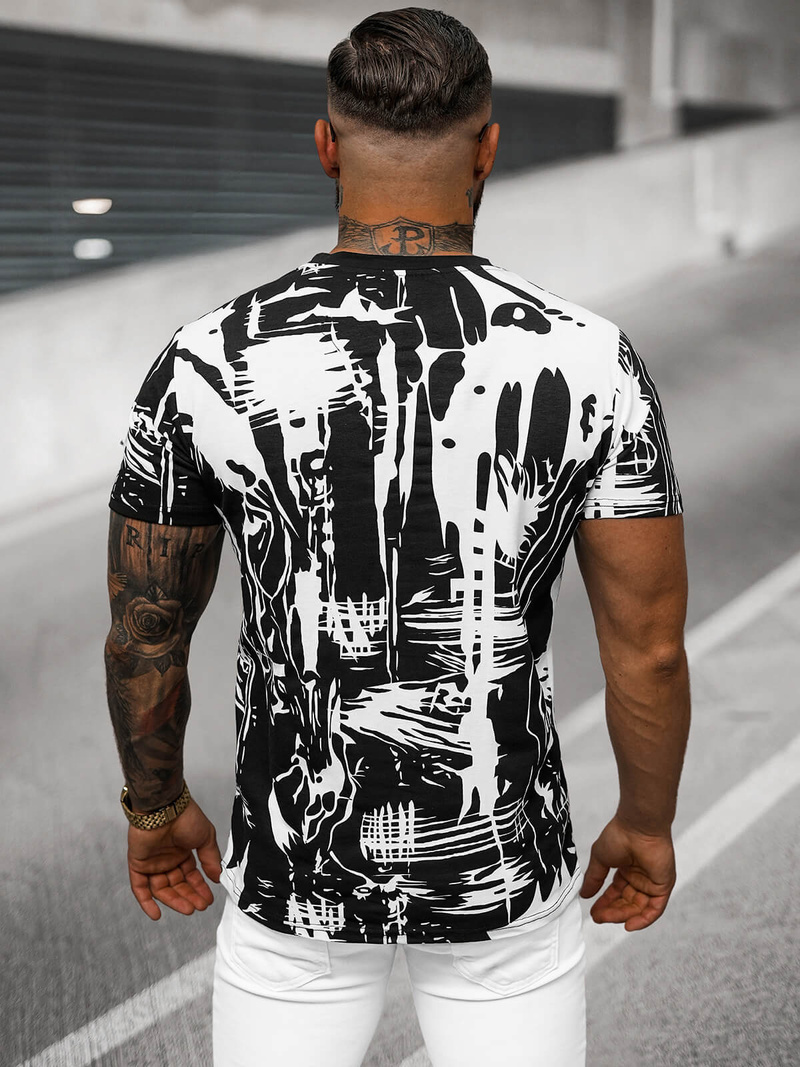 T-shirt męski czarny OZONEE O/T1276/3