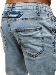 Spodnie męskie joggery jeansowe jasno-niebieskie OZONEE O/1097/1
