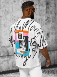 T-shirt męski oversize biały OZONEE O/3428