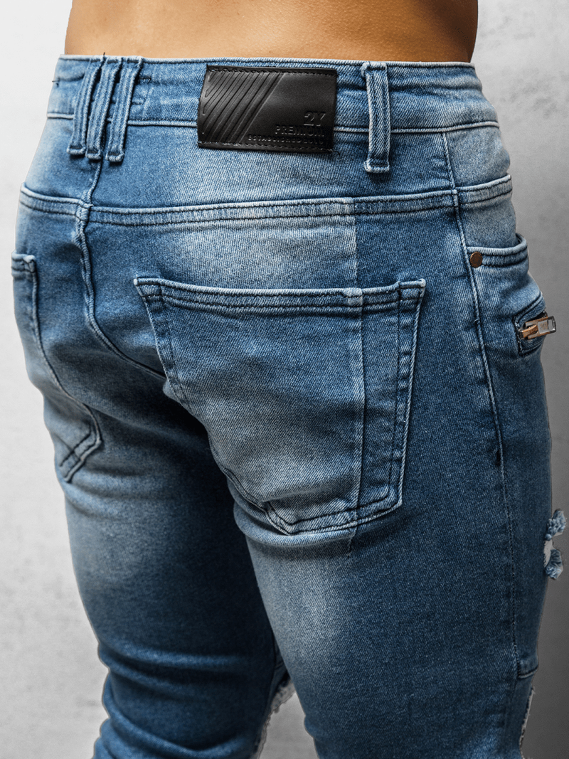 Spodnie jeansowe męskie niebieskie OZONEE O/B5585Z