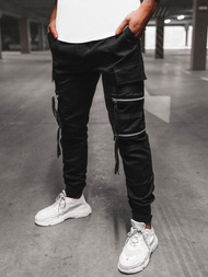 Spodnie męskie chino joggery czarne OZONEE G/11146