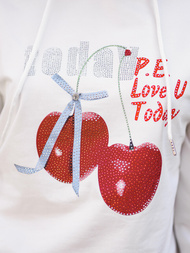 Bluza z kapturem biała OZONEE JS/8B856/1