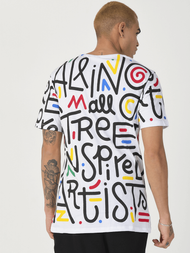 T-Shirt męski z nadrukiem biały OZONEE MR/21518