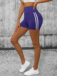 Legginsy krótkie damskie kolarki ciemno-fioletowe OZONEE O/LK382