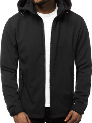 Kurtka softshell męska z kapturem czarna OZONEE JS/56008