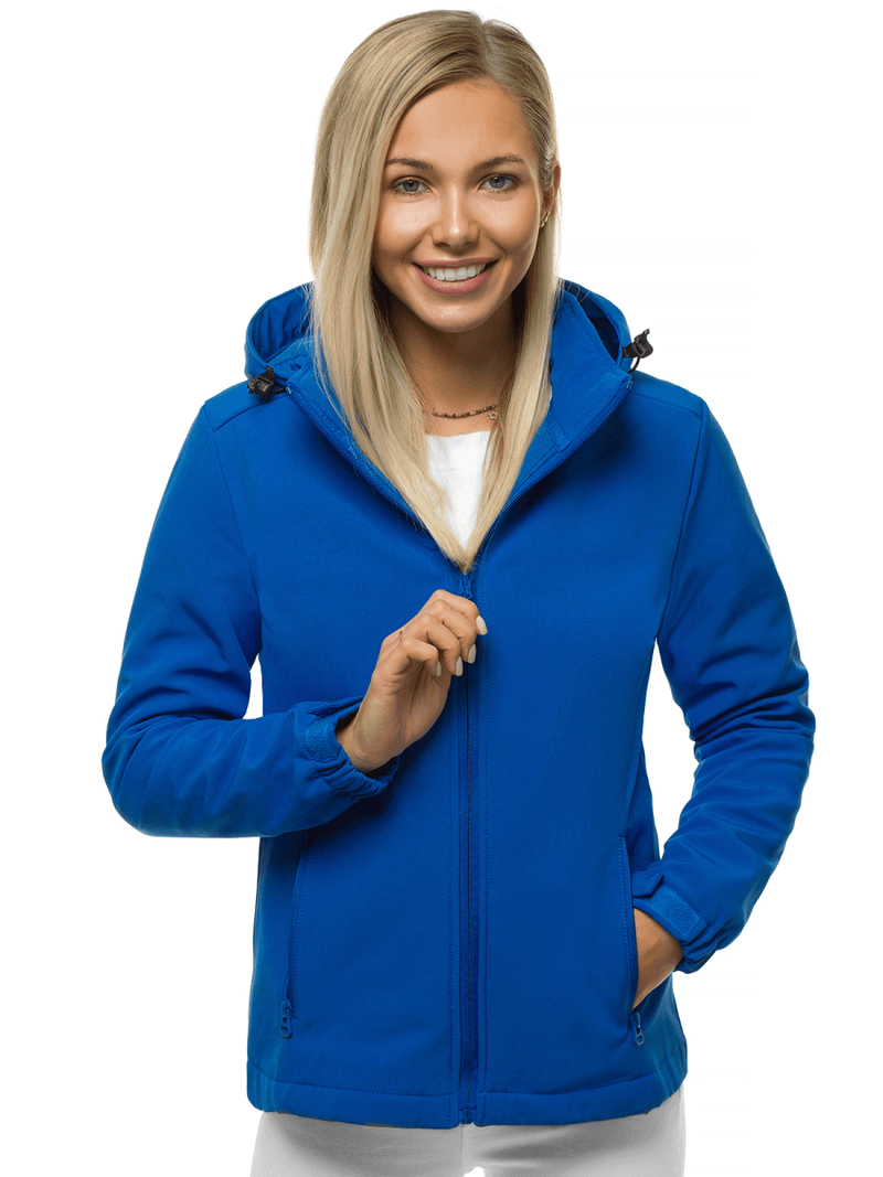 Kurtka softshell damska z kapturem niebieska OZONEE JS/HH018/9