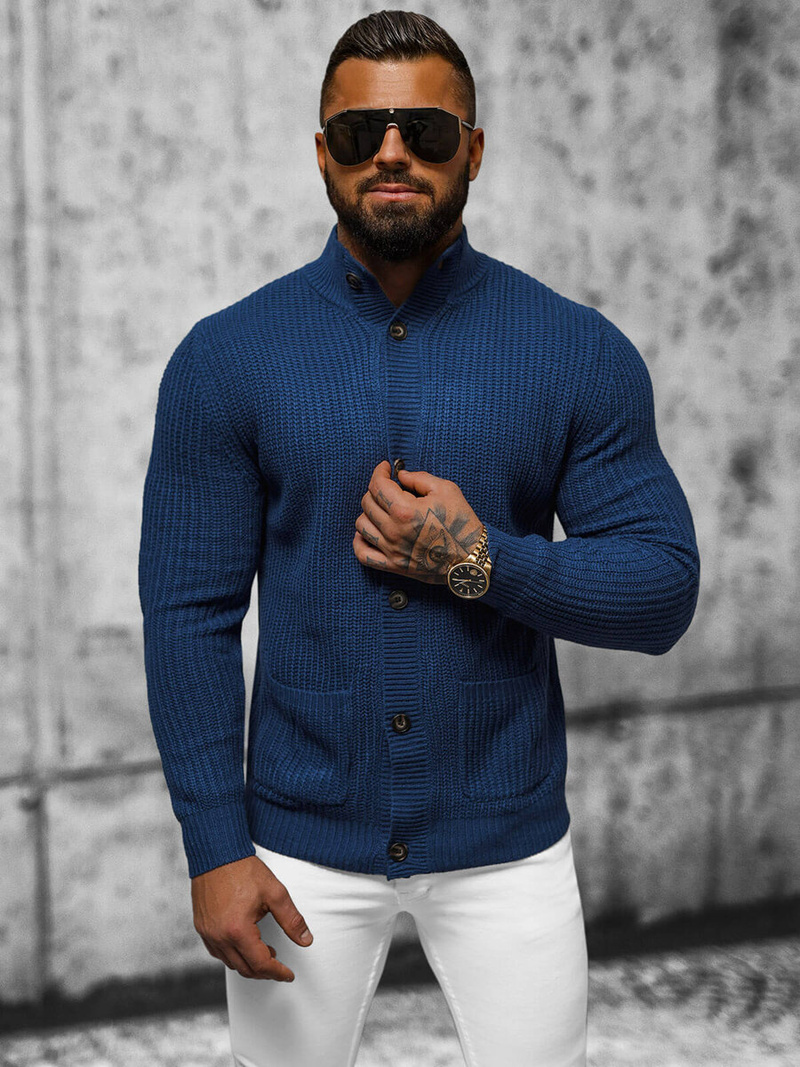 Sweter męski granatowy OZONEE NB/MM6020/6