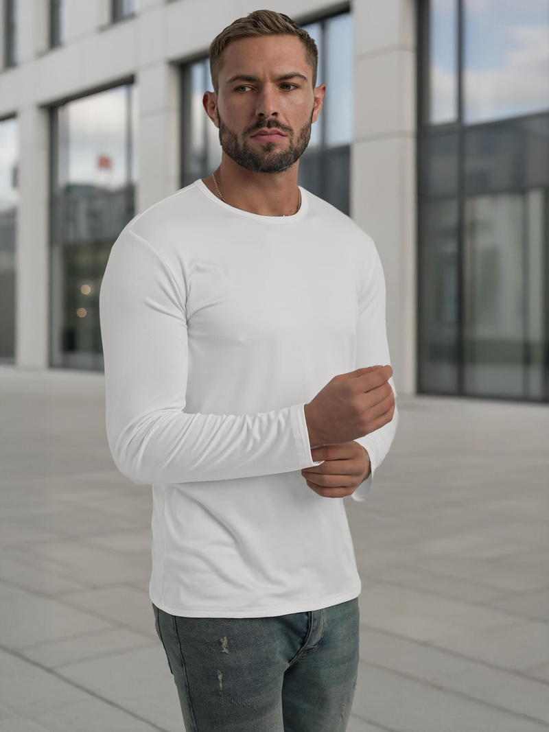 Сорочка з довгим рукавом чоловіча Бiла OZONEE JS/DB71/2