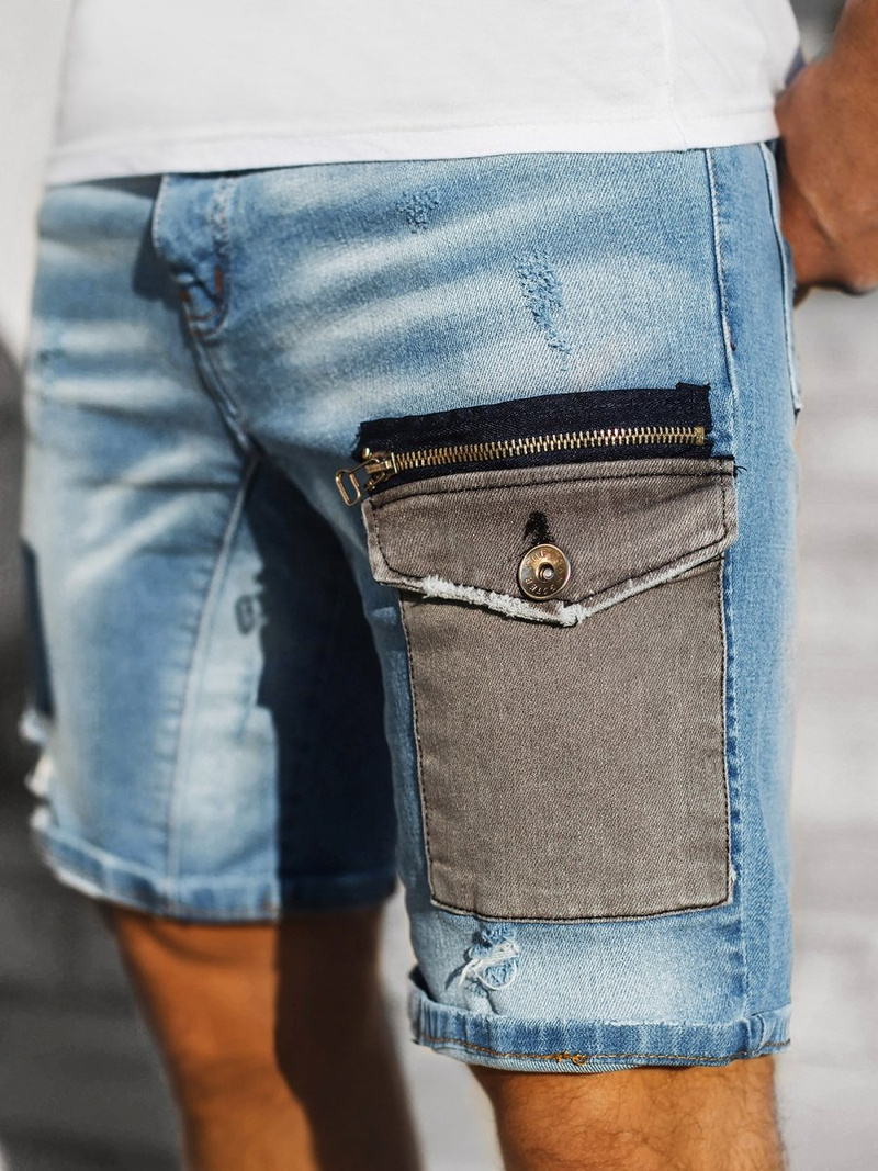 Spodenki jeansowe męskie jasno-niebieskie OZONEE G/1071