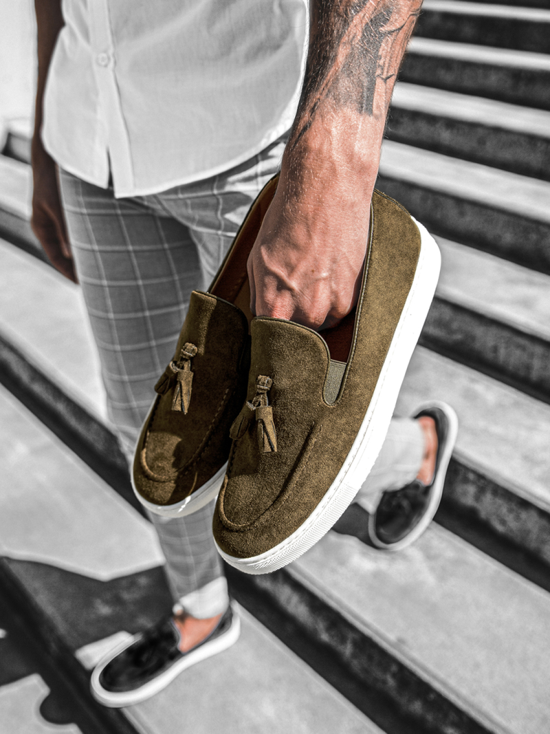 Buty męskie slip on khaki tam/475