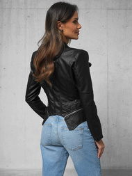 Kurtka skórzana damska czarna OZONEE JS/11Z8116