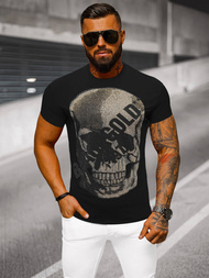 T-shirt męski slim fit czarny OZONEE NB/MT3038Z