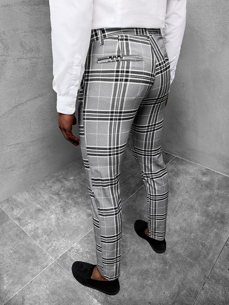 Spodnie męskie chino materiałowe szare OZONEE DJ/5575