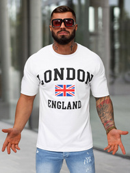 T-shirt męski loose fit biały OZONEE JS/8B1373/1