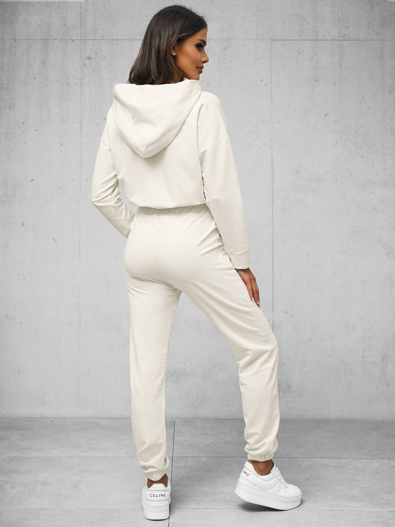 Komplet dresowy dwuczęściowy ecru OZONEE O/12108Z