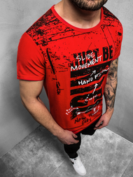 T-Shirt męski czerwony OZONEE JS/KS1983Z