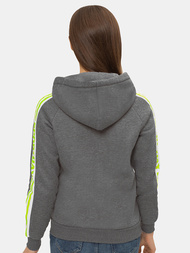 Bluza z kapturem rozpinana damska grafitowa OZONEE JS/B26046