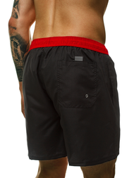 Spodenki kąpielowe męskie czarno-czerwone OZONEE ST005-4